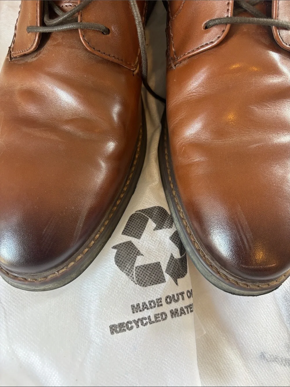 Men's Cognac Leather Derby Shoes